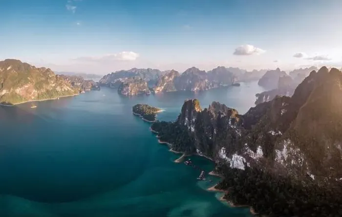 Framed Print : Khao Sok Thailand, drone aerial view over the lake Framed Print : Khao Sok Thailand, drone aerial view over the lake