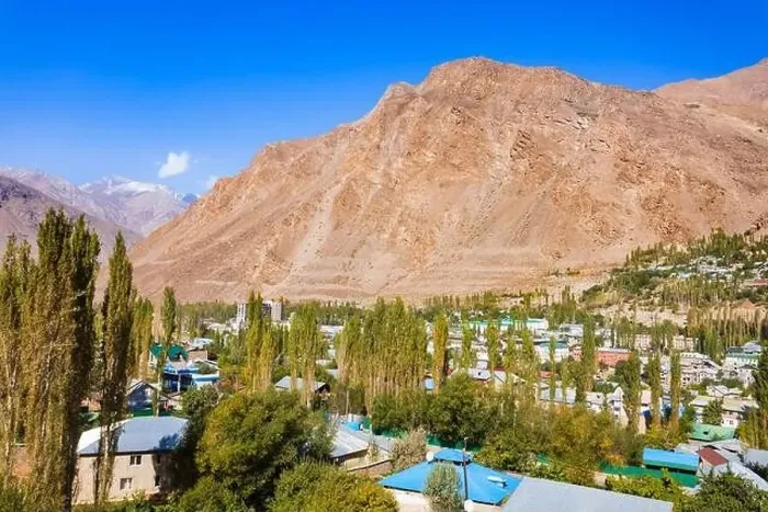 Framed Print : Khorog city aerial panoramic view. Khorog is situated along the Pamir Highway in Gorno-Badakhshan, Tajikistan Framed Print : Khorog city aerial panoramic view. Khorog is situated along the Pamir Highway in Gorno-Badakhshan, Tajikistan