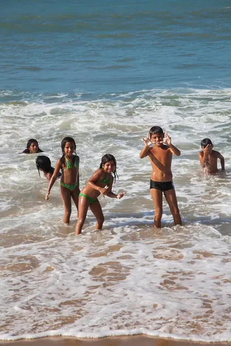 Framed Print : Kids at Praia do Meireles, Fortaleza, Brazil Framed Print : Kids at Praia do Meireles, Fortaleza, Brazil