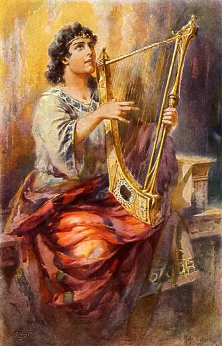 Framed Print : King David playing the harp Framed Print : King David playing the harp