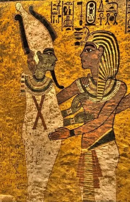 Framed Print : King Tut with Goddess Osiris, Tomb of Tutankhamun Framed Print : King Tut with Goddess Osiris, Tomb of Tutankhamun