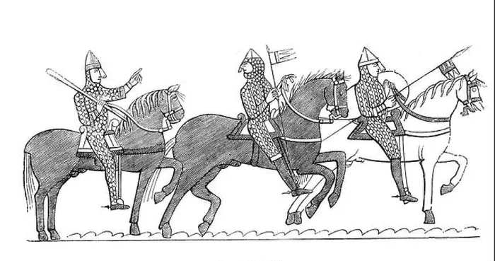 Framed Print : King William adressing his Norman Soldiers during the Battle of Hastings in 1066. From the Bayeux Tapestry Framed Print : King William adressing his Norman Soldiers during the Battle of Hastings in 1066. From the Bayeux Tapestry