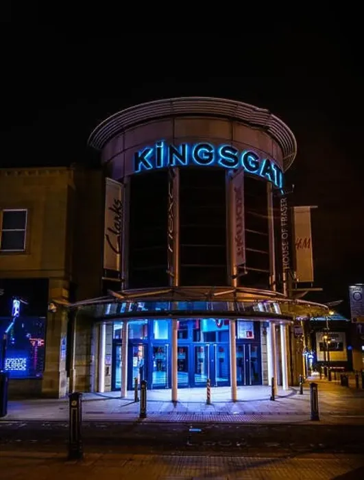 Framed Print : Kingsgate Shopping Centre, Huddersfield, United Kingdom at night Framed Print : Kingsgate Shopping Centre, Huddersfield, United Kingdom at night