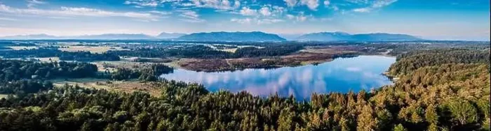 Framed Print : Kirchsee Lake, Kloster Reutberg, Bavarian Alps 4K Aerial Drone flight