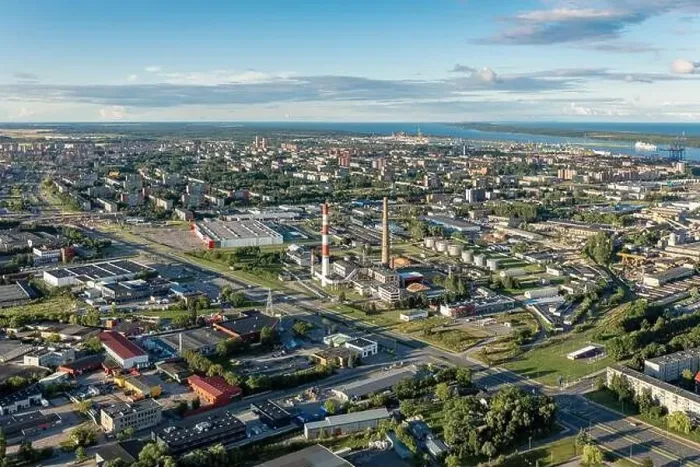 Framed Print : Klaipeda city by the lagoon, view from above, Lithuania Framed Print : Klaipeda city by the lagoon, view from above, Lithuania