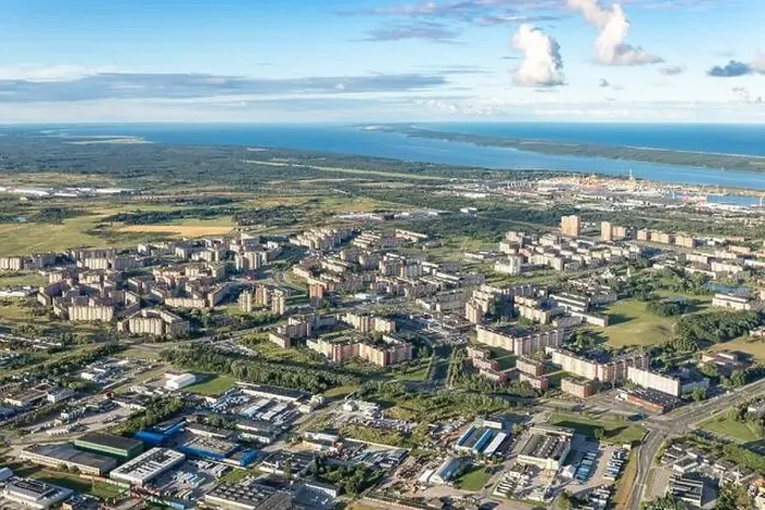 Framed Print : Klaipeda photographed from a hot air balloon Framed Print : Klaipeda photographed from a hot air balloon