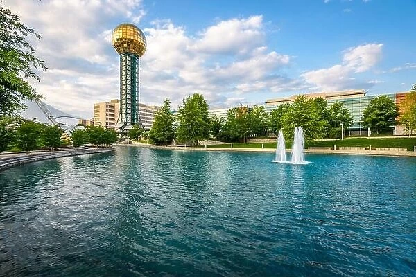 KNOXVILLE, TENNESEEE, USA - JUNE 13, 2013: The Sunsphere at World's Fair park in downtown Knoxville
