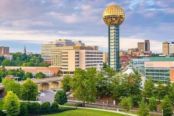 Knoxville, Tennessee, USA downtown skyline at twilight