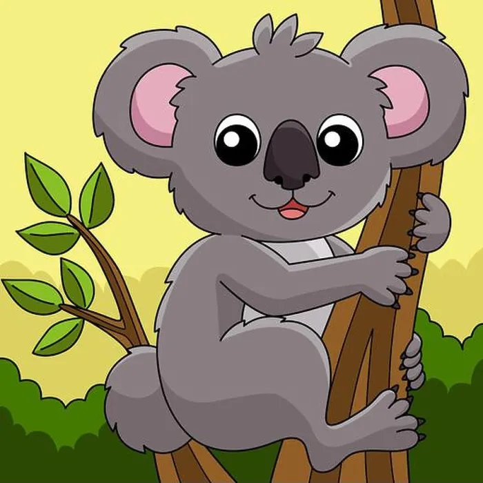 Framed Print : Koala Animal Colored Cartoon Illustration Framed Print : Koala Animal Colored Cartoon Illustration