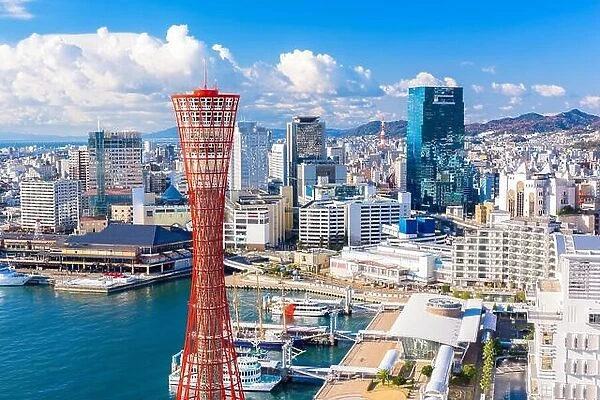 Kobe, Japan skyline at the port