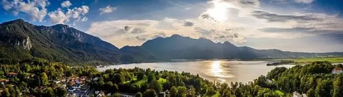 Framed Print : Kochelsee lake beautiful alps panorama in bavaria. Scenic Drone shot Framed Print : Kochelsee lake beautiful alps panorama in bavaria. Scenic Drone shot