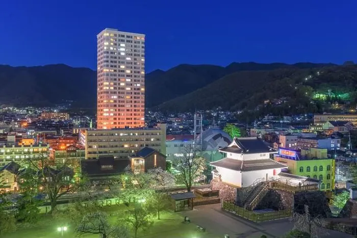 Framed Print : Kofu, Yamanashi, Japan downtown cityscape at twilight Framed Print : Kofu, Yamanashi, Japan downtown cityscape at twilight