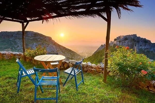 Kos - Dodecanese Islands, Greece, sunset from Old Pili village tavern