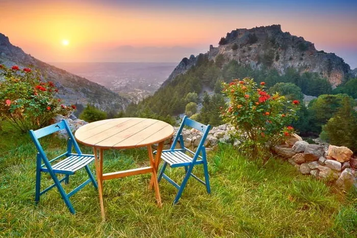 Framed Print : Kos Island, Greece, sunset landscape view from Old Pili village tavern Framed Print : Kos Island, Greece, sunset landscape view from Old Pili village tavern