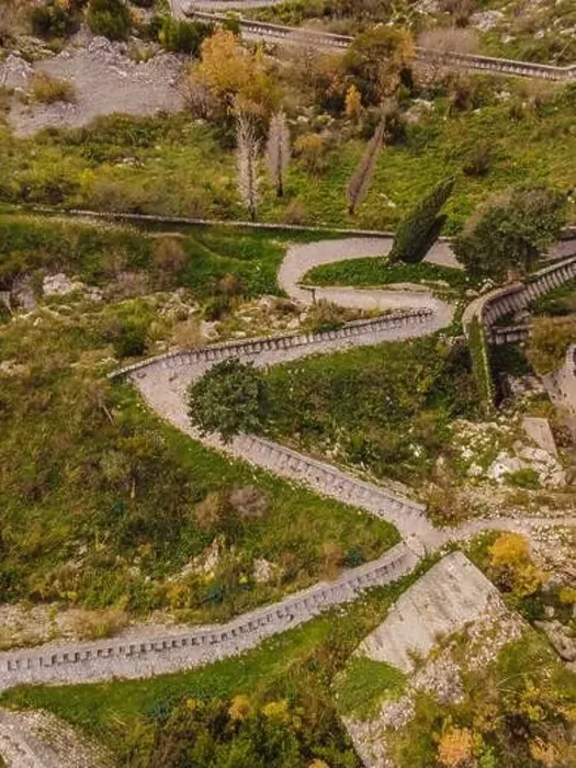 Framed Print : Kotor Old Town Ladder of Kotor Fortress Hiking Trail. Aerial drone view Framed Print : Kotor Old Town Ladder of Kotor Fortress Hiking Trail. Aerial drone view