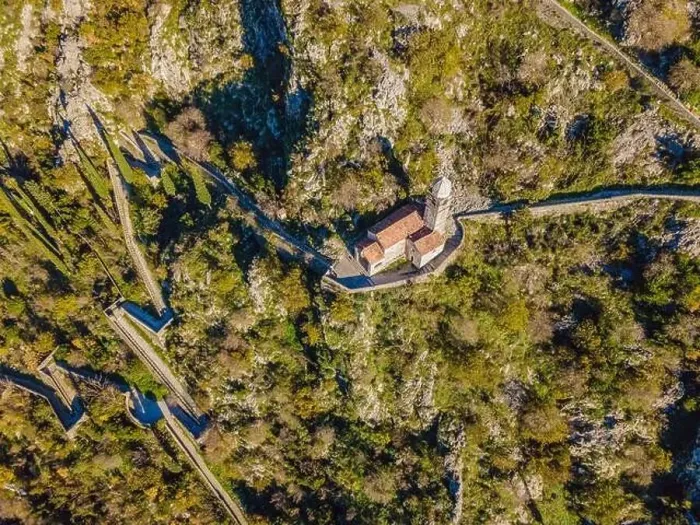 Framed Print : Kotor Old Town Ladder of Kotor Fortress Hiking Trail. Aerial drone view Framed Print : Kotor Old Town Ladder of Kotor Fortress Hiking Trail. Aerial drone view