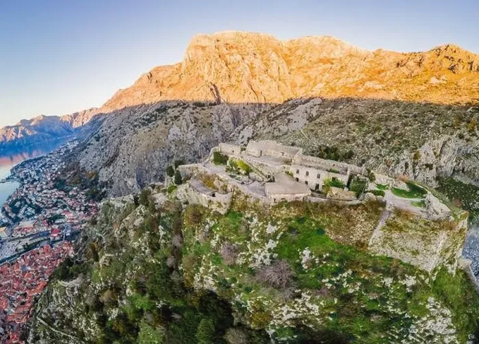 Framed Print : Kotor Old Town Ladder of Kotor Fortress Hiking Trail. Aerial drone view Framed Print : Kotor Old Town Ladder of Kotor Fortress Hiking Trail. Aerial drone view