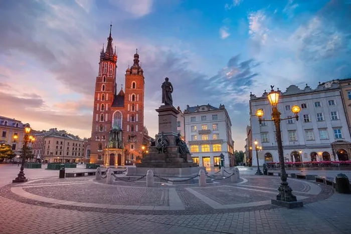 Framed Print : Krakow. Image of Market square Krakow, Poland during sunrise Framed Print : Krakow. Image of Market square Krakow, Poland during sunrise