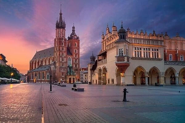 Krakow. Image of old town Krakow, Poland during sunrise