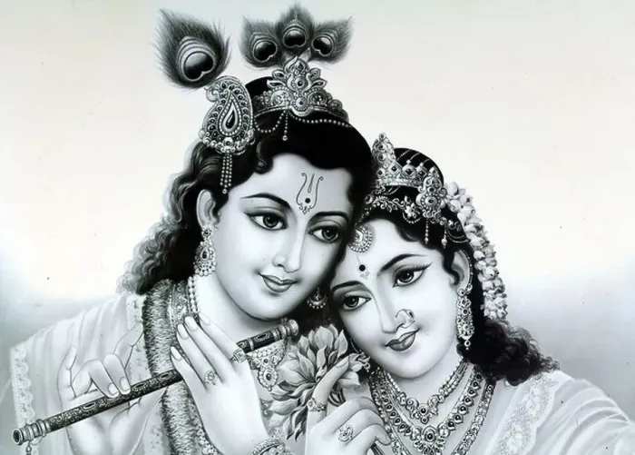 Framed Print : Krishna and Radha portrait Framed Print : Krishna and Radha portrait