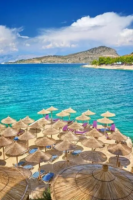 Framed Print : Ksamil Beach, Albanian Riviera, Albania Framed Print : Ksamil Beach, Albanian Riviera, Albania