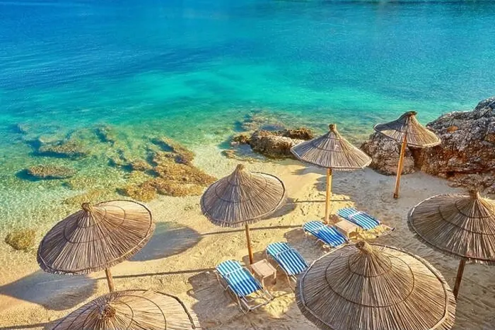 Framed Print : Ksamil Beach, Albanian Riviera, Albania Framed Print : Ksamil Beach, Albanian Riviera, Albania