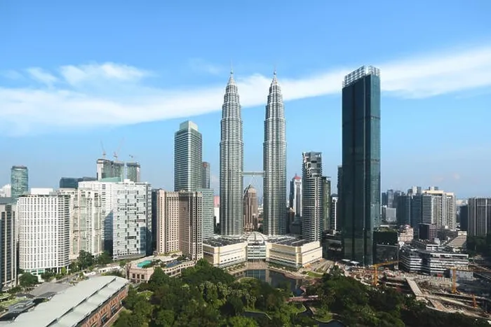Framed Print : Kuala Lumpur city skyline and skyscrapers building at business district downtown in Kuala Lumpur, Malaysia. Asia