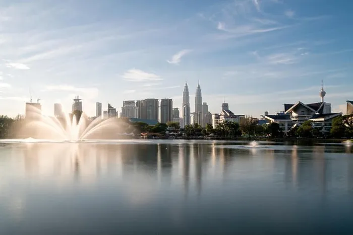 Framed Print : Kuala Lumpur skyline and fountation at Titiwangsa Park in Kuala Lumpur. Malaysia Framed Print : Kuala Lumpur skyline and fountation at Titiwangsa Park in Kuala Lumpur. Malaysia