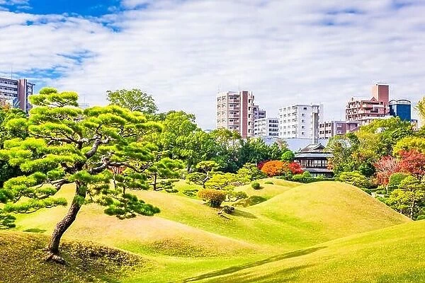 Kumamoto City, Japan gardens and skyline