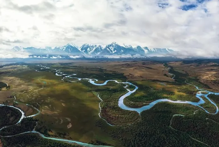 Framed Print : Kurai steppe and Chuya river on North-Chui ridge background. Altai mountains, Russia. Aerial drone panoramic picture Framed Print : Kurai steppe and Chuya river on North-Chui ridge background. Altai mountains, Russia. Aerial drone panoramic picture