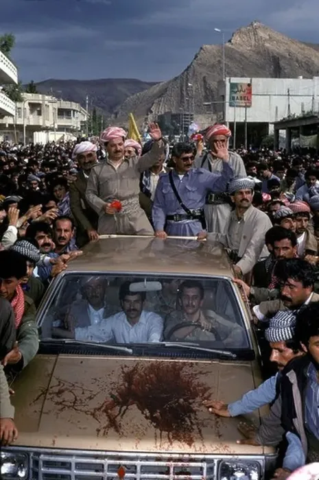 Framed Print : KURDISTAN, NORTHER IRAQ: MASOUD BARZANI DRIVES THROUGH THE STREETS OF DAHUK ON HIS FIRST EVER VISIT TO THE TOWN Framed Print : KURDISTAN, NORTHER IRAQ: MASOUD BARZANI DRIVES THROUGH THE STREETS OF DAHUK ON HIS FIRST EVER VISIT TO THE TOWN