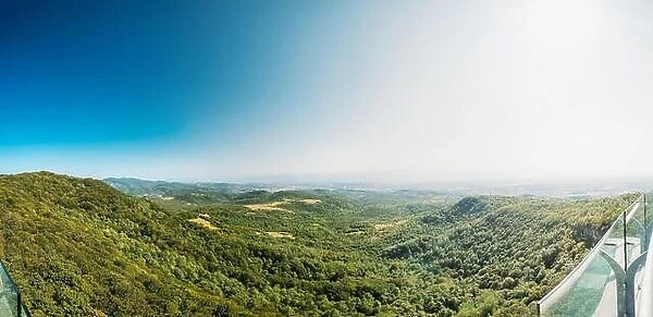 Kutaisi, Georgia. Panorama Of State Sataplia Reserve. Summer Landscape