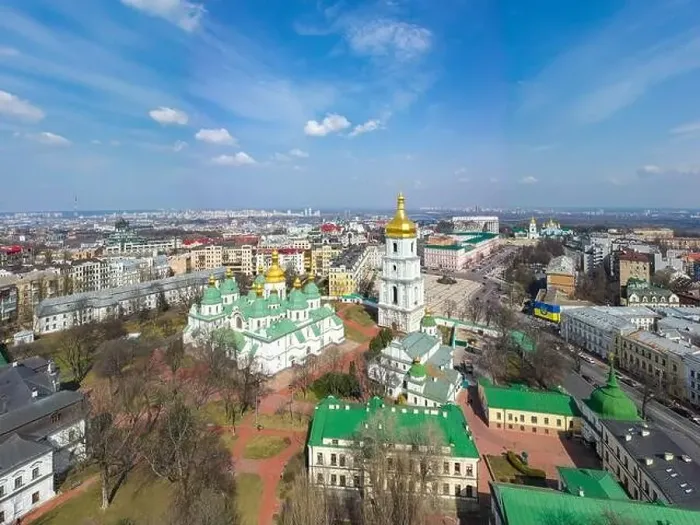Framed Print : Kyiv, Ukraine - April 1, 2020: Saint Sophia's Cathedral, Kyiv. View from drone Framed Print : Kyiv, Ukraine - April 1, 2020: Saint Sophia's Cathedral, Kyiv. View from drone