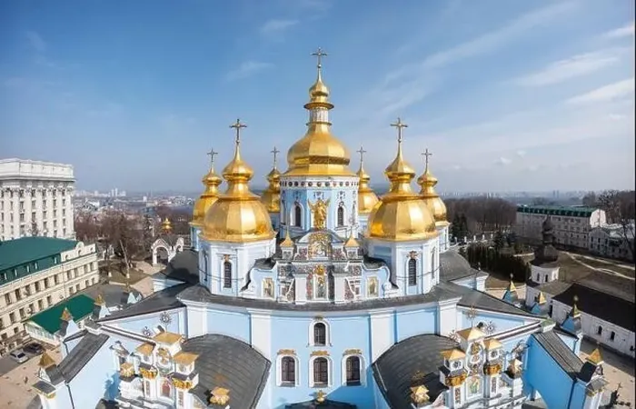 Framed Print : Kyiv, Ukraine -April 1, 2021: St. Michael's Golden-Domed Monastery in Kyiv, Ukraine. View from drone Framed Print : Kyiv, Ukraine -April 1, 2021: St. Michael's Golden-Domed Monastery in Kyiv, Ukraine. View from drone