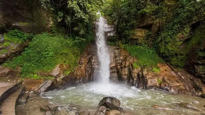 Framed Print : Kyongnosla Waterfall is a stunning natural wonder located in Gangtok, Sikkim, India. Surrounded by lush greenery Framed Print : Kyongnosla Waterfall is a stunning natural wonder located in Gangtok, Sikkim, India. Surrounded by lush greenery