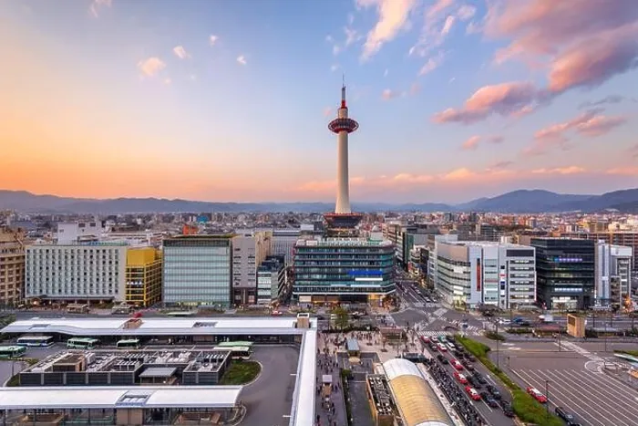 Framed Print : Kyoto, Japan cityscape at Kyoto Tower at dusk Framed Print : Kyoto, Japan cityscape at Kyoto Tower at dusk