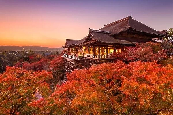Kyoto, Japan at Kiyomizu-dera Temple during autumn season