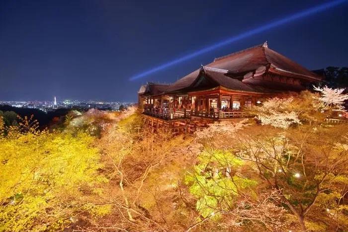 Framed Print : Kyoto, Japan at the Kiyomizudera Temple during spring season at night Framed Print : Kyoto, Japan at the Kiyomizudera Temple during spring season at night