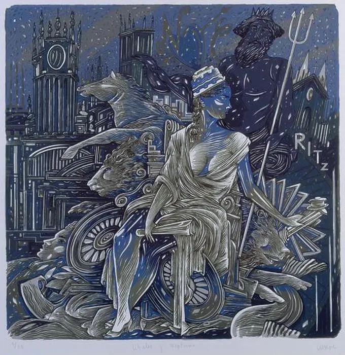 Framed Print : LA CIBELES Y NEPTUNO - SIGLO XX - GRABADO Framed Print : LA CIBELES Y NEPTUNO - SIGLO XX - GRABADO