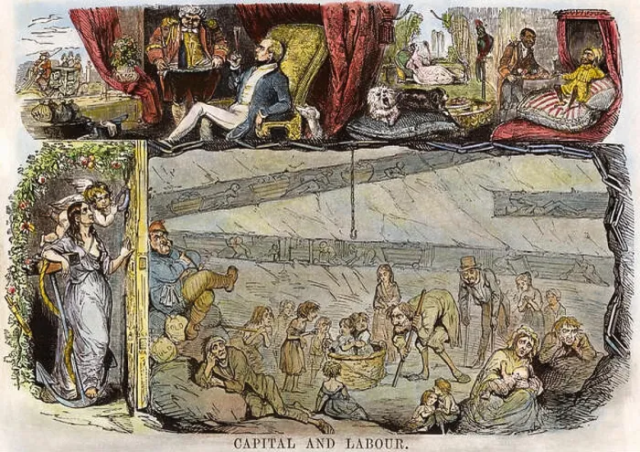 Framed Print : LABOR CARTOON, 1843. / n'Capital and Labour Framed Print : LABOR CARTOON, 1843. / n'Capital and Labour