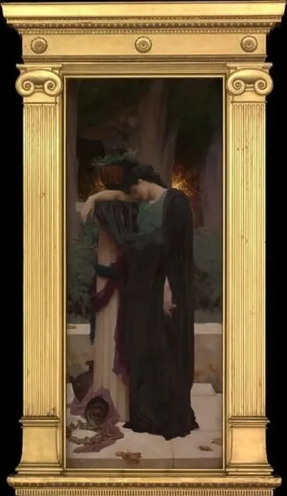 Framed Print : Lachrymae. Artist: Frederic, Lord Leighton (British) Framed Print : Lachrymae. Artist: Frederic, Lord Leighton (British)