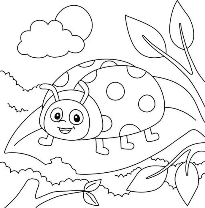 Framed Print : Ladybug Coloring Page for Kids Framed Print : Ladybug Coloring Page for Kids
