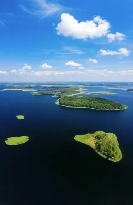 Framed Print : Lake aerial landscape in Braslaw, Belarus. Lakes national park from a drone with beautiful sky and islands Framed Print : Lake aerial landscape in Braslaw, Belarus. Lakes national park from a drone with beautiful sky and islands