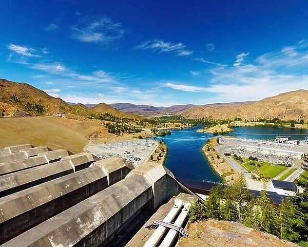 Lake Benmore hydroelectric dam, New Zealand