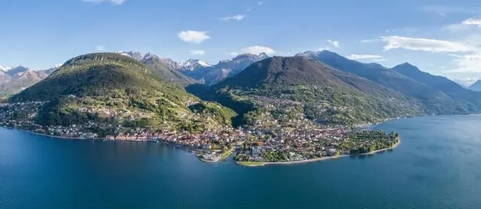 Framed Print : Lake of Como, panoramic view. Village of Domaso Framed Print : Lake of Como, panoramic view. Village of Domaso