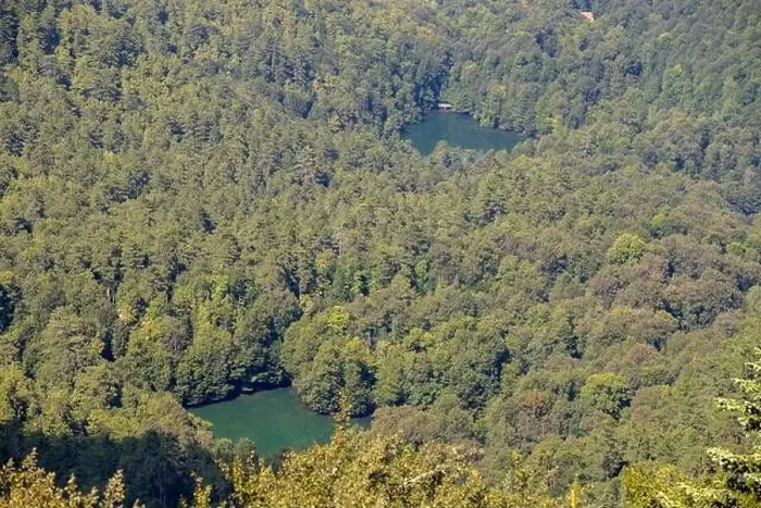 Framed Print : Lake hidden in the forest. View of forest and lake from above. Bolu Yedigoller Framed Print : Lake hidden in the forest. View of forest and lake from above. Bolu Yedigoller