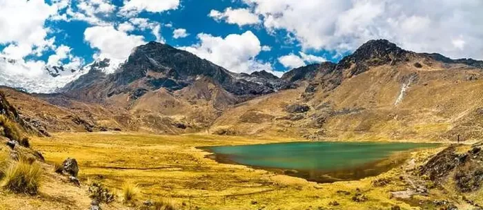 Framed Print : Lake at the Huaytapallana mountain range in Huancayo - Junin, Peru