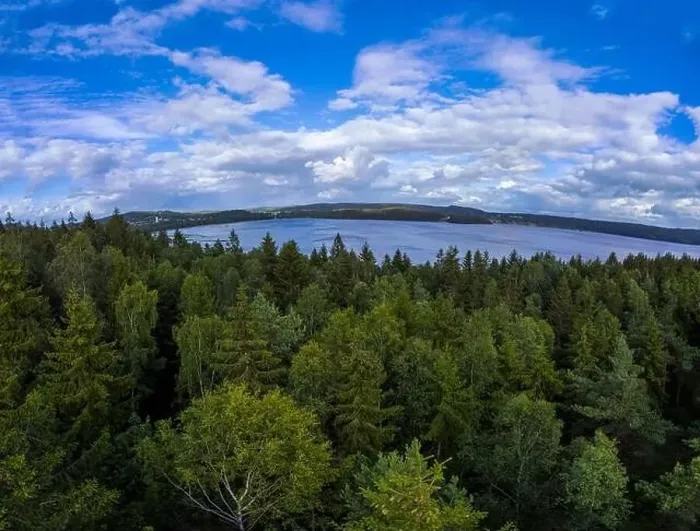 Framed Print : Lake Lygern close to Satila From above Framed Print : Lake Lygern close to Satila From above
