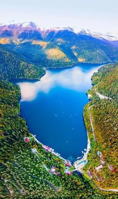 Framed Print : Lake Ritsa aerial panoramic view at sunset. Lake Ritsa is a lake in the Caucasus Mountains in Abkhazia region, Georgia Framed Print : Lake Ritsa aerial panoramic view at sunset. Lake Ritsa is a lake in the Caucasus Mountains in Abkhazia region, Georgia