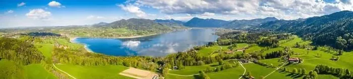 Framed Print : Lake Tegernsee in the Bavarian Alps. Aerial Drone Panorama Shot. Spring Framed Print : Lake Tegernsee in the Bavarian Alps. Aerial Drone Panorama Shot. Spring